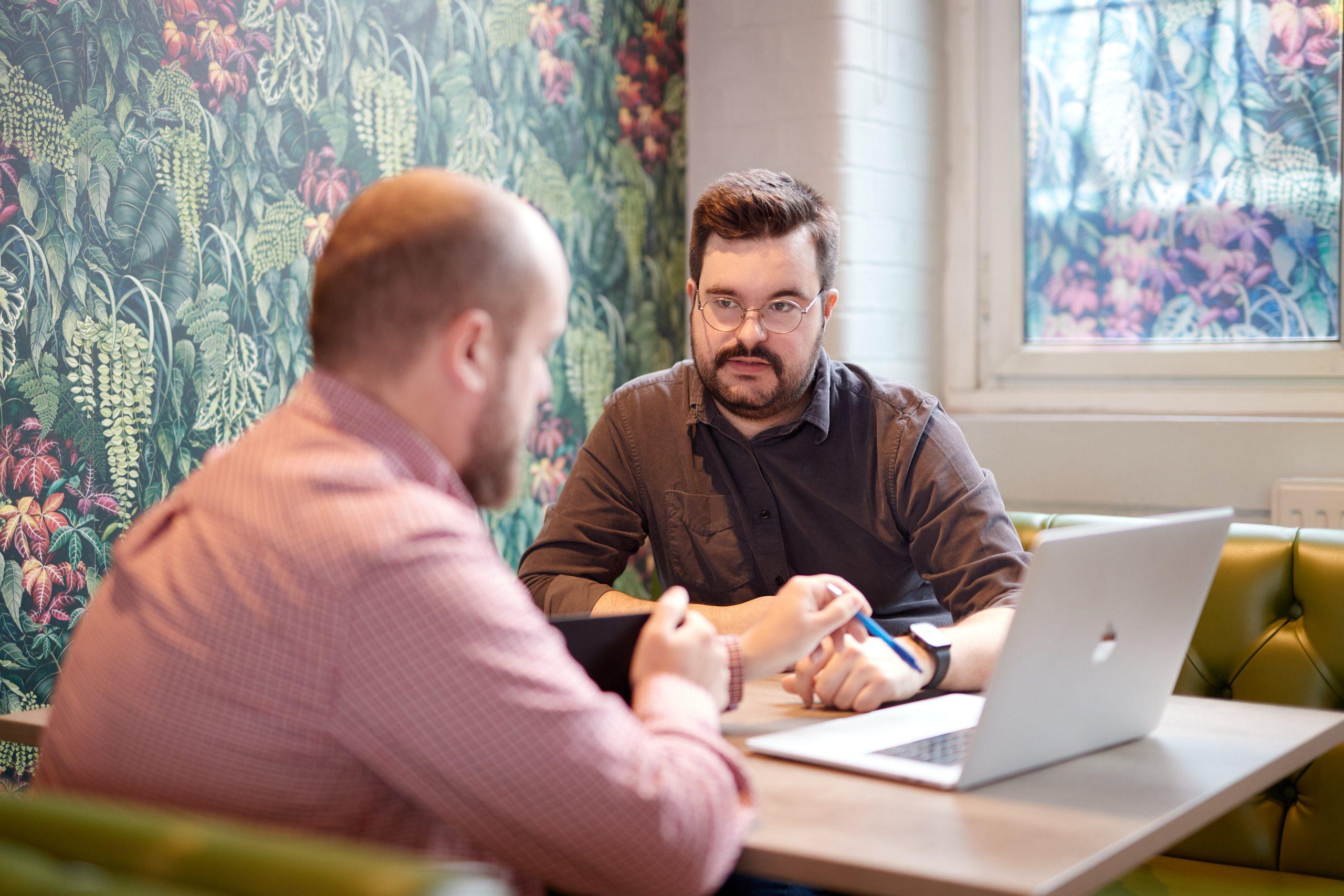 Two people having a meeting